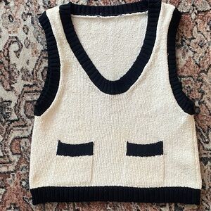 Elegant Black and Cream Women's Vest